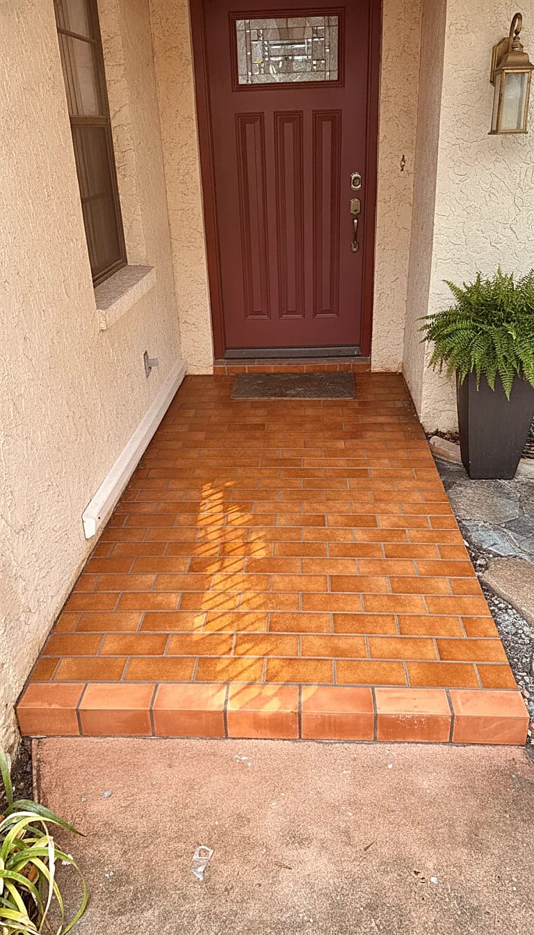Piso desgastado y dañado en una casa de Florida listo para cambiar