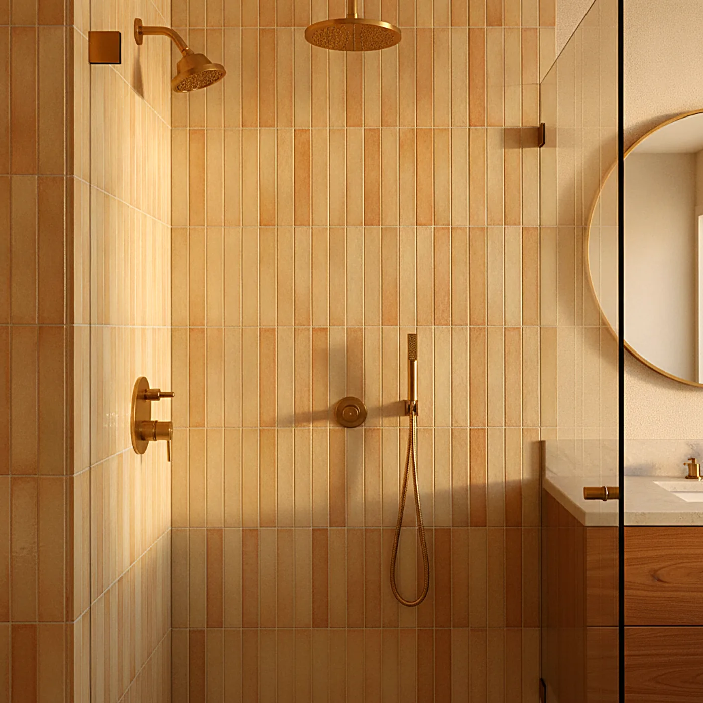 Detailed tile work by Prime Line Flooring in the Tampa Bay area